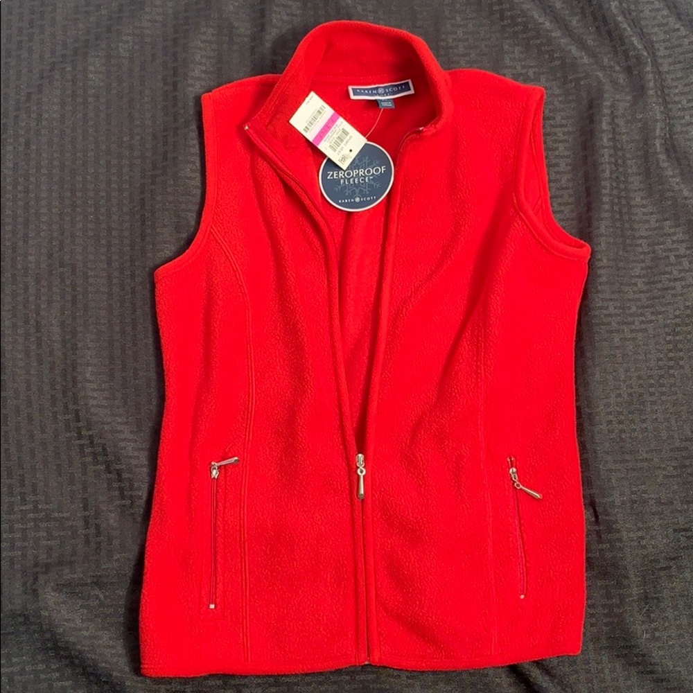 New Karen Scott Sport Fleece Vest Size Petite